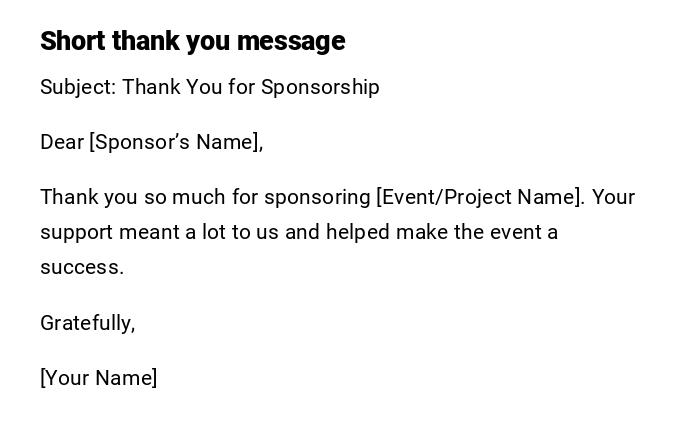 Short thank you message Short thank you message