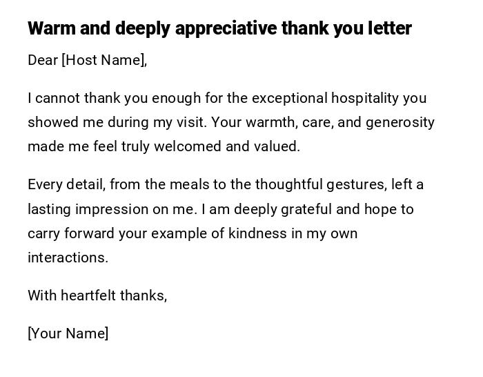 Warm and deeply appreciative thank you letter Warm and deeply appreciative thank you letter