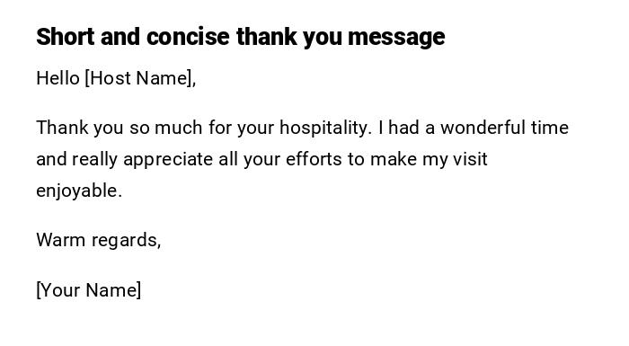 Short and concise thank you message Short and concise thank you message