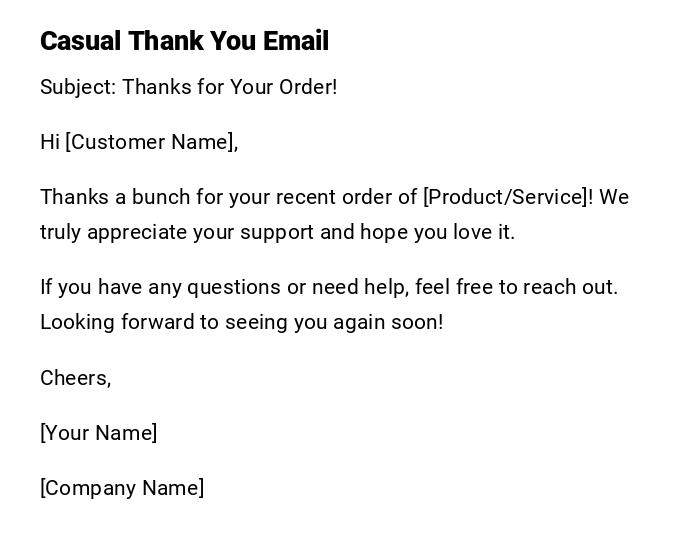 Casual Thank You Email