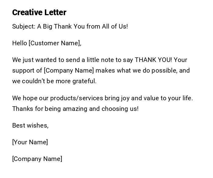 Creative Letter