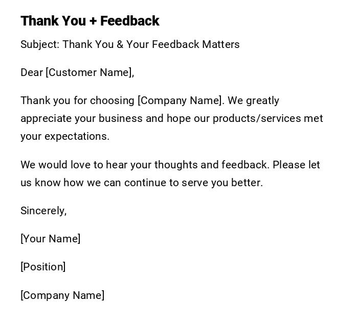 Thank You + Feedback