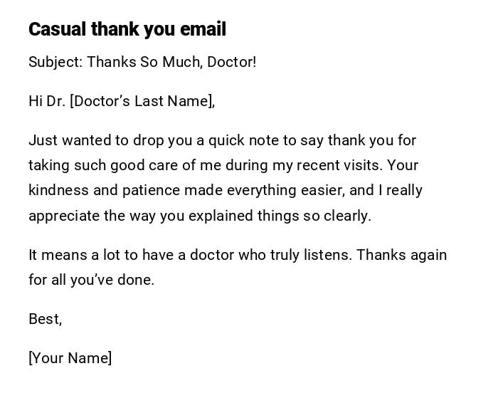 Casual thank you email Casual thank you email