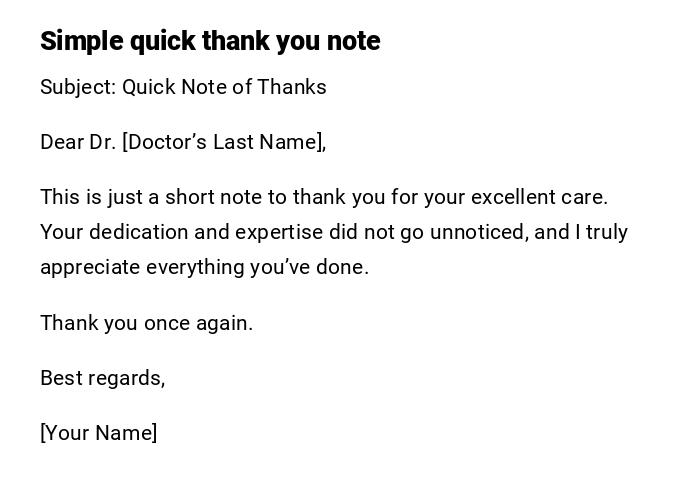 Simple quick thank you note Simple quick thank you note
