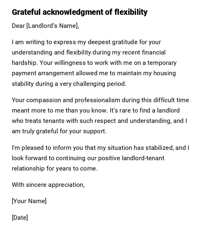 Grateful acknowledgment of flexibility Grateful acknowledgment of flexibility