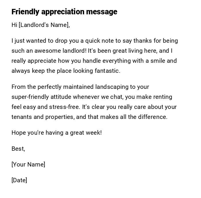 Friendly appreciation message Friendly appreciation message