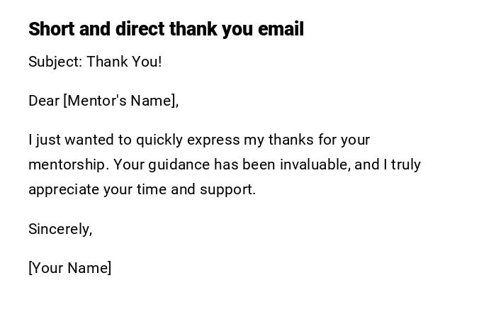 Short and direct thank you email Short and direct thank you email