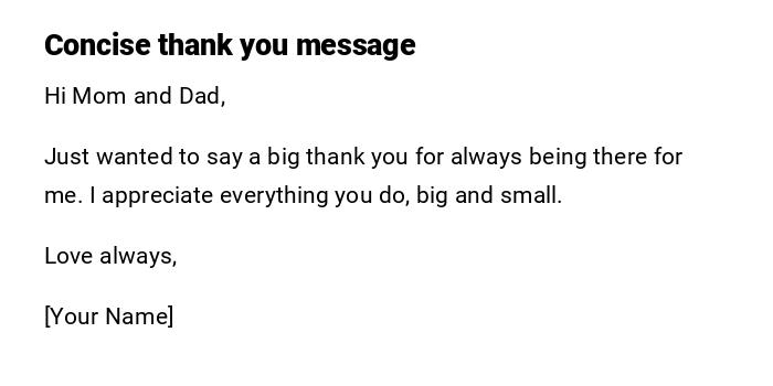 Concise thank you message Concise thank you message