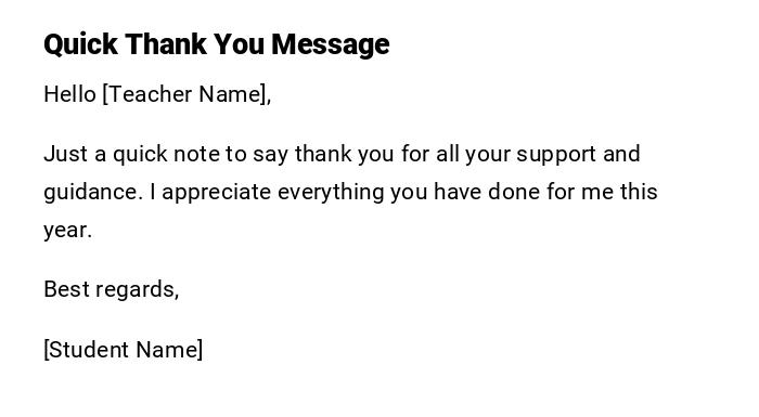 Quick Thank You Message Quick Thank You Message
