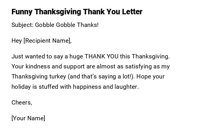 Funny Thanksgiving Thank You Letter Funny Thanksgiving Thank You Letter