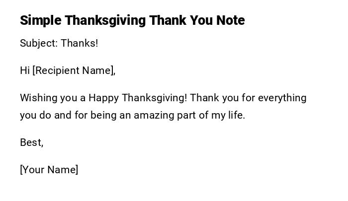 Simple Thanksgiving Thank You Note Simple Thanksgiving Thank You Note