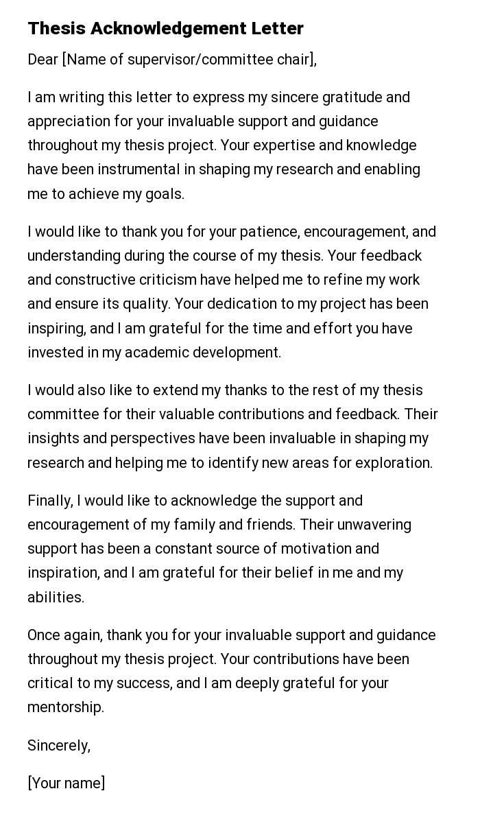 Thesis Acknowledgement Letter