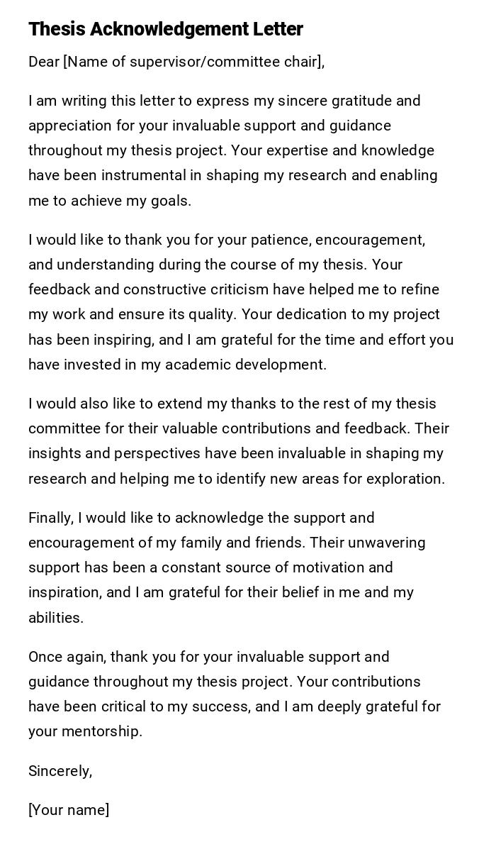 Thesis Acknowledgement Letter