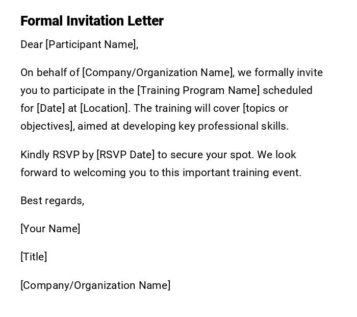 Formal Invitation Letter Formal Invitation Letter