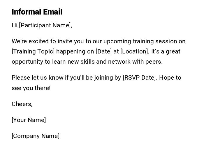 Informal Email Informal Email