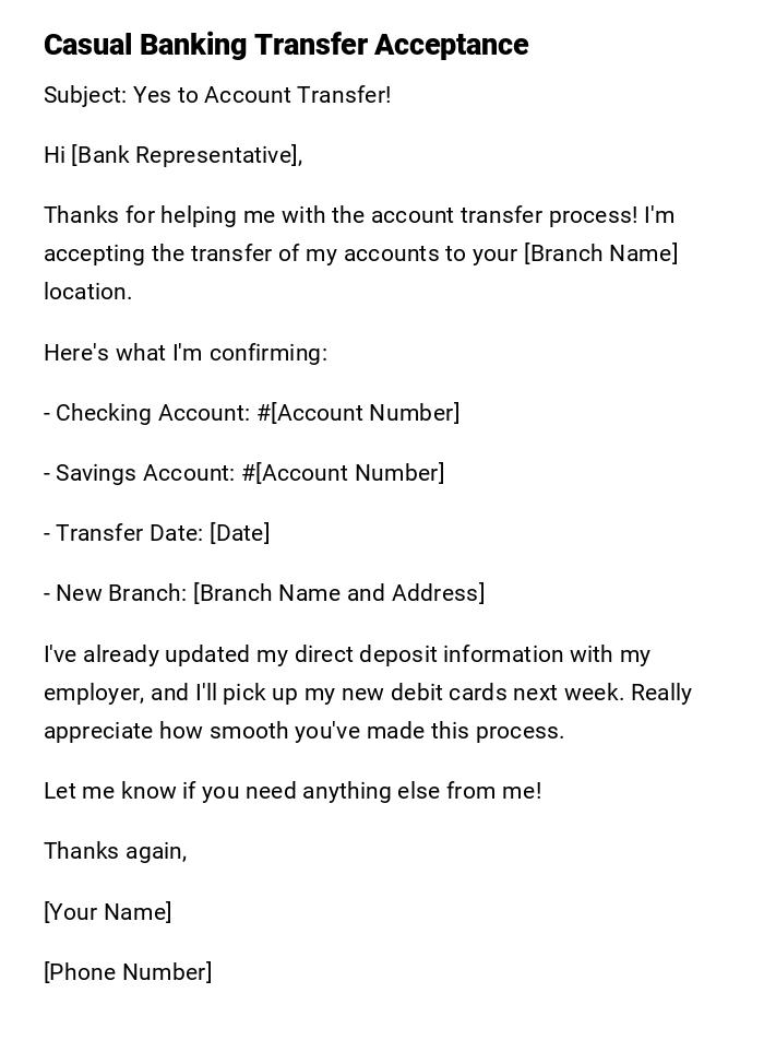 Casual Banking Transfer Acceptance Casual Banking Transfer Acceptance