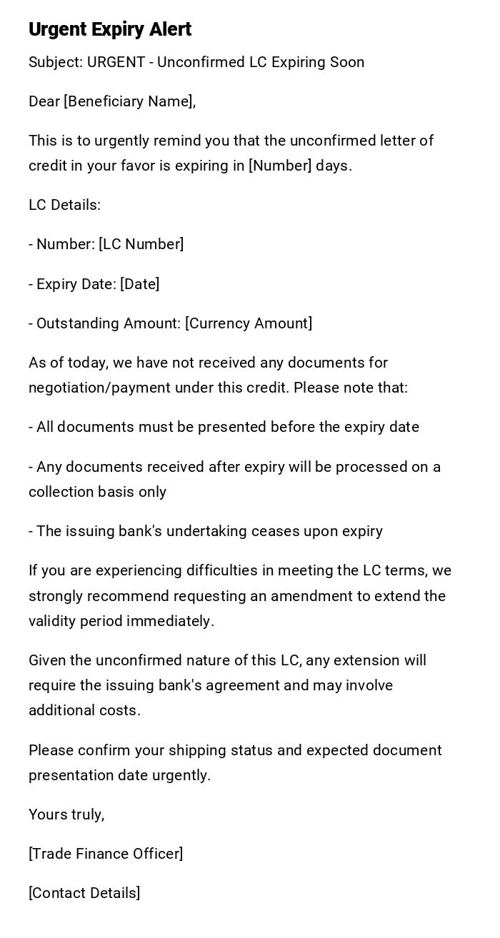 Urgent Expiry Alert Urgent Expiry Alert