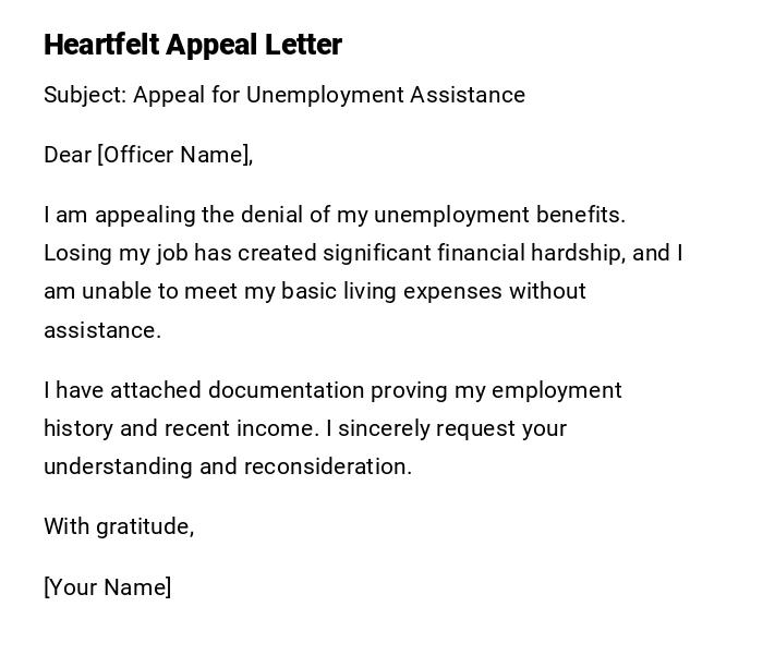 Heartfelt Appeal Letter Heartfelt Appeal Letter