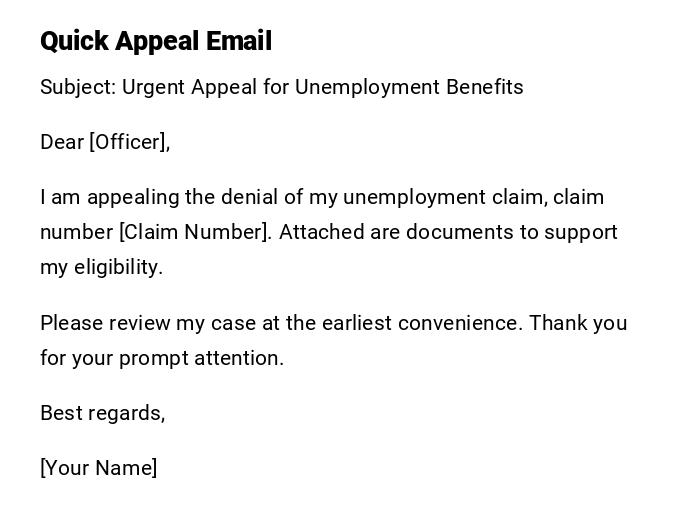 Quick Appeal Email Quick Appeal Email