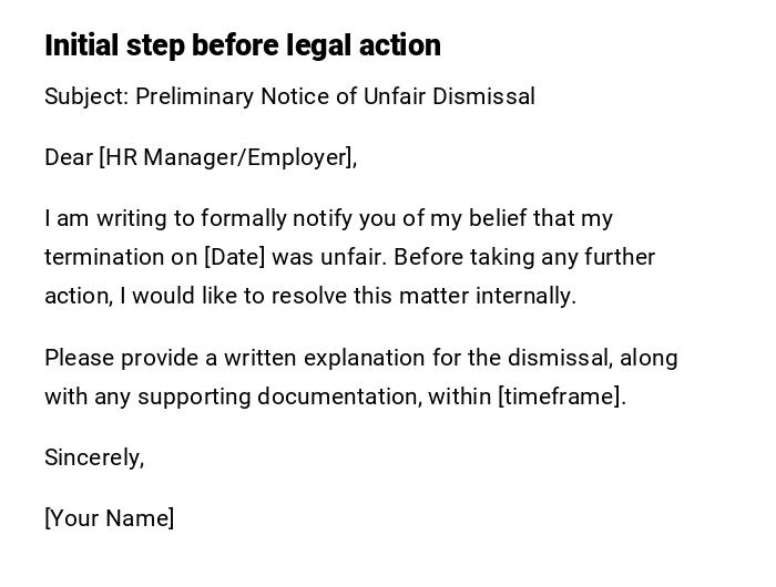 Initial step before legal action Initial step before legal action