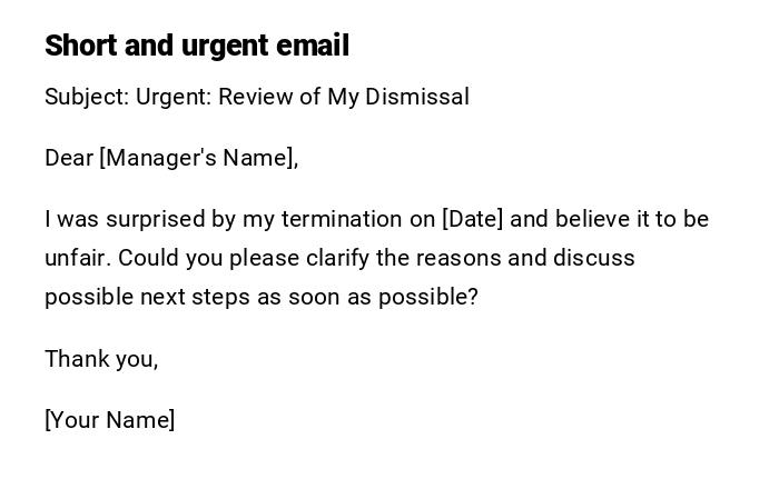 Short and urgent email Short and urgent email