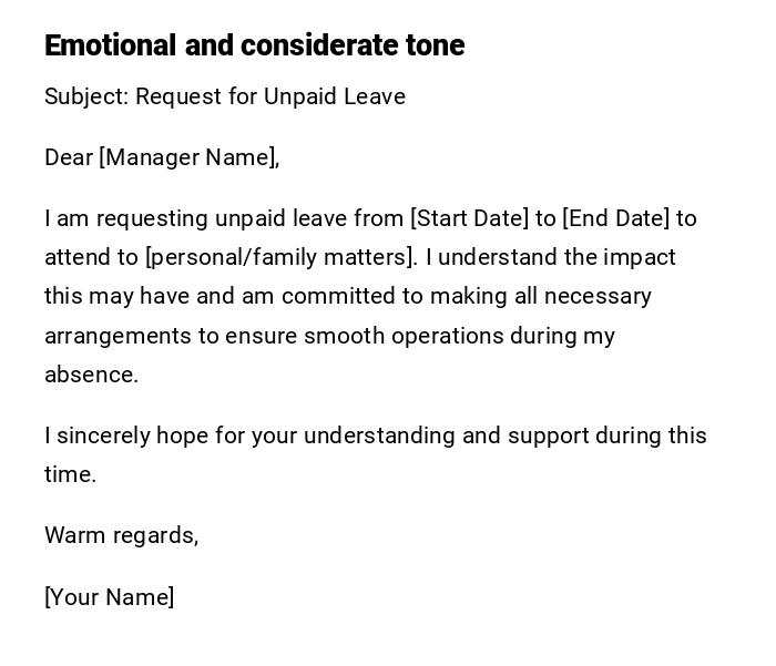 Emotional and considerate tone Emotional and considerate tone