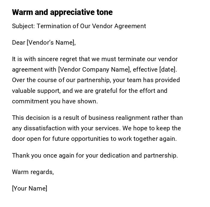 Warm and appreciative tone