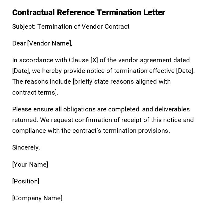 Contractual Reference Termination Letter Contractual Reference Termination Letter