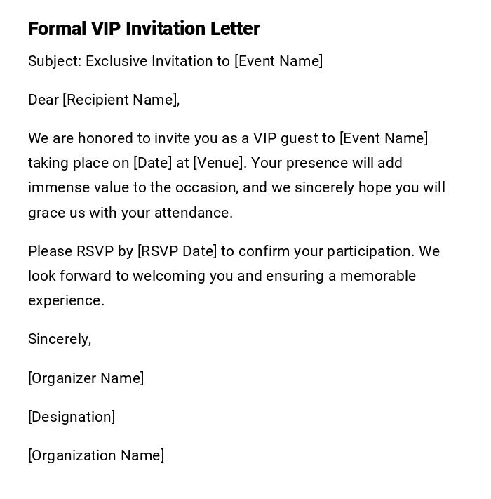Formal VIP Invitation Letter