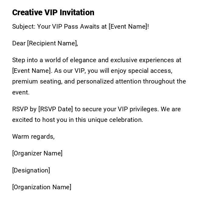 Creative VIP Invitation