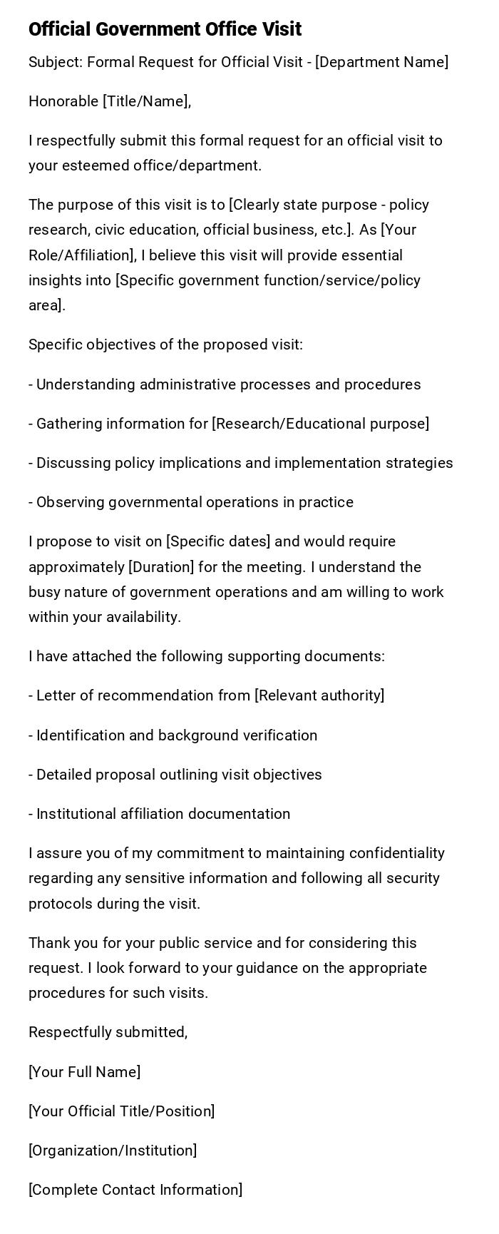 Official Government Office Visit Official Government Office Visit