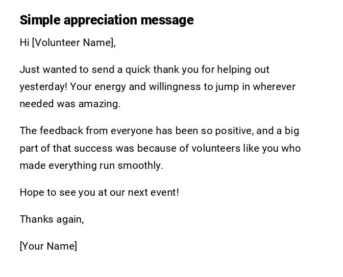 Simple appreciation message Simple appreciation message