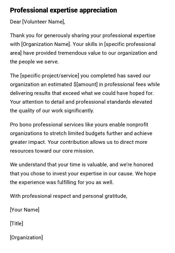 Professional expertise appreciation Professional expertise appreciation