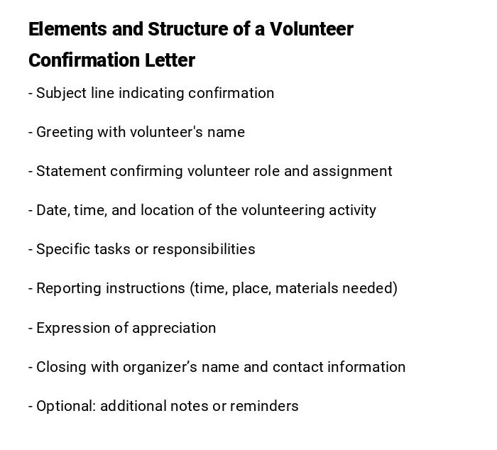 Elements and Structure of a Volunteer Confirmation Letter