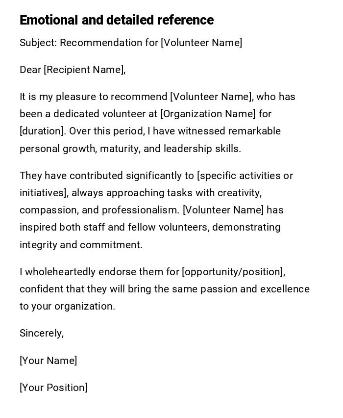 Emotional and detailed reference Emotional and detailed reference