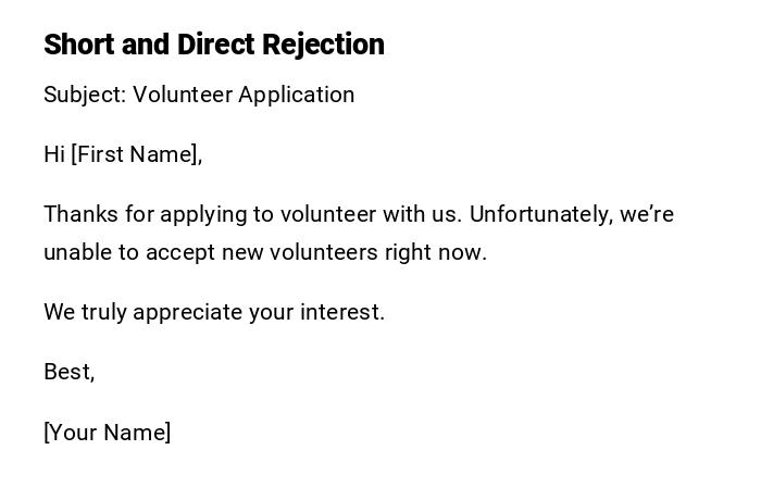 Short and Direct Rejection Short and Direct Rejection