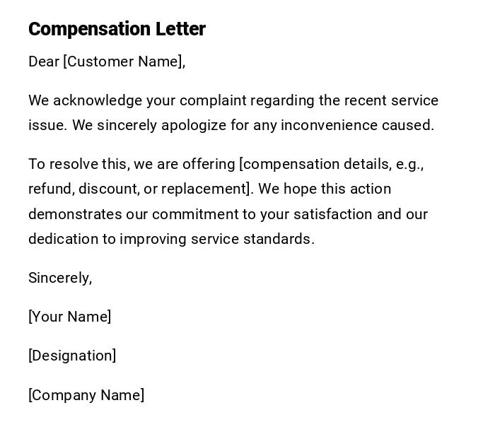 Compensation Letter