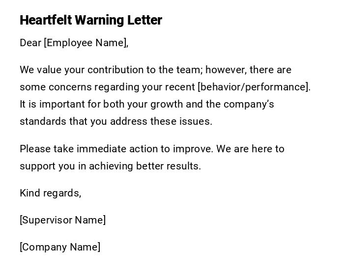 Heartfelt Warning Letter Heartfelt Warning Letter