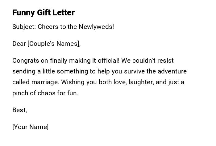 Funny Gift Letter