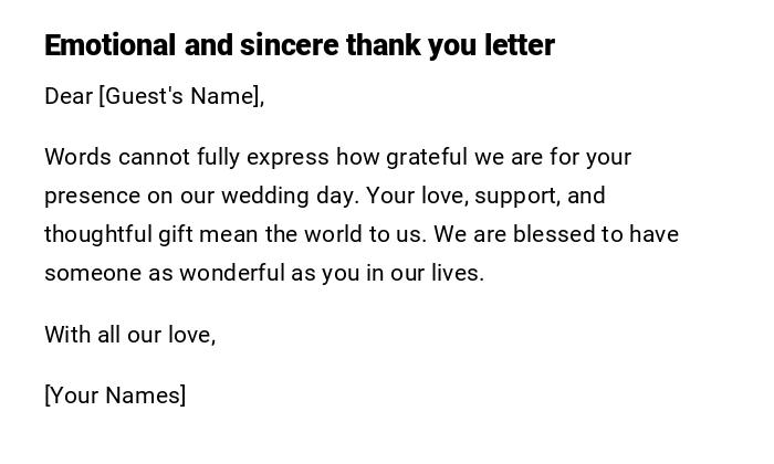 Emotional and sincere thank you letter Emotional and sincere thank you letter