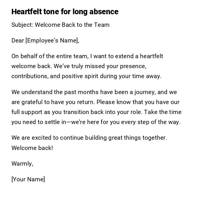 Heartfelt tone for long absence