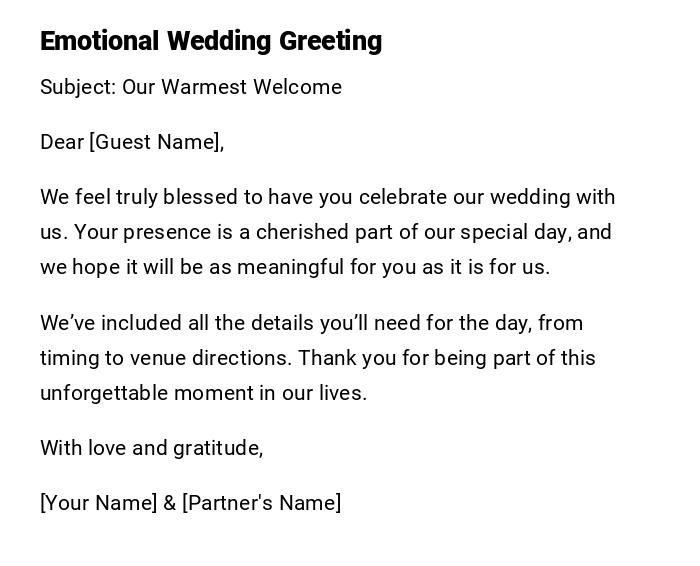 Emotional Wedding Greeting Emotional Wedding Greeting