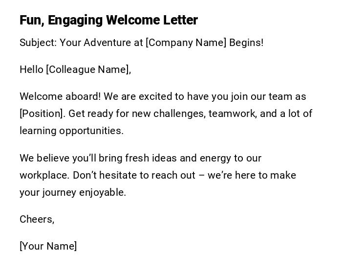 Fun, Engaging Welcome Letter Fun, Engaging Welcome Letter