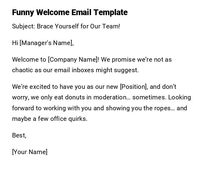 Funny Welcome Email Template Funny Welcome Email Template