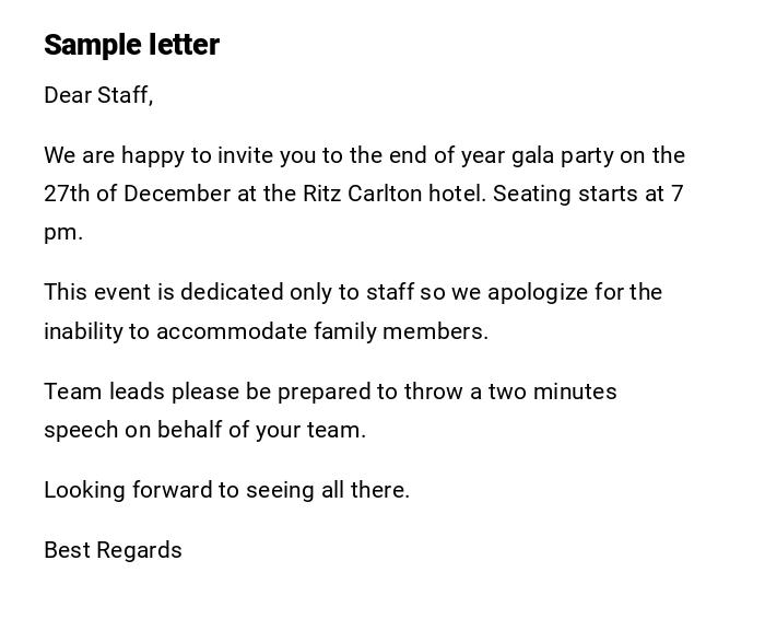 Sample letter Sample letter