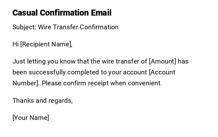 Casual Confirmation Email