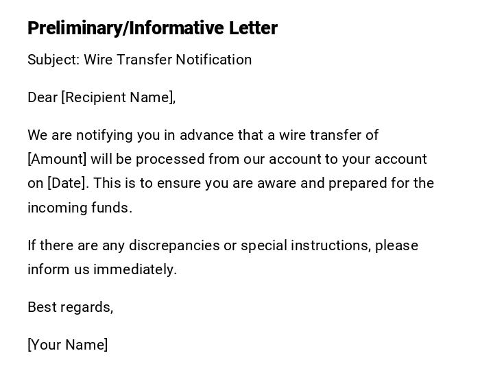 Preliminary/Informative Letter