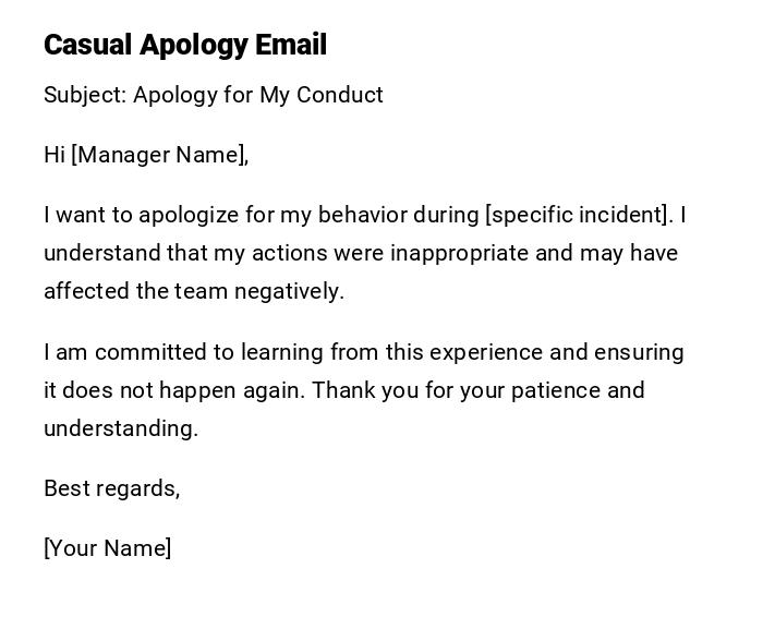 Casual Apology Email Casual Apology Email