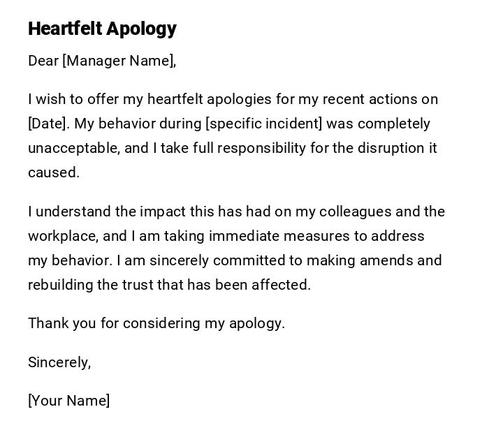 Heartfelt Apology Heartfelt Apology