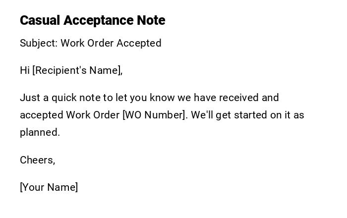 Casual Acceptance Note Casual Acceptance Note